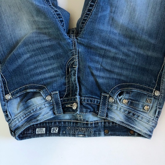 MISS ME Denim Jeans Boot Cut Embellished Rivet - Picture 8 of 9